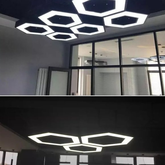Hexagonal Chandelier - Ceiling Light - Pendant Light Contemporary Ceiling Lights - Picture 7 of 13